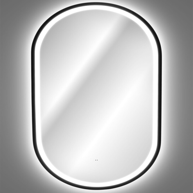 Oglinda de baie Comad Lustro Czarne, metal, oglinda, negru, LED, 8,6W, 594 lumeni, alb cald 3000K, H.90 cm, IP44, LUSTRO LED CZARNE APOLLO 2 900X500
