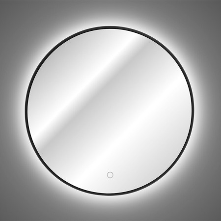 Oglinda baie Comad Luna, metal, neagra, LED, 9W, 634 lumeni, alb neutru 4000K, D.80 cm, IP44, LUSTRO LUNA 80