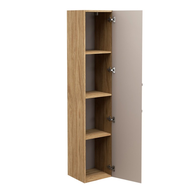 Dulap inalt Luxor Beige, MDF, PAL melaminat, stejar uleiat/bej, 1 usa, H.170 cm, LUXOR BEIGE 80-01-1D