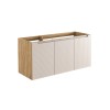 Dulap lavoar Luxor Beige, MDF, PAL melaminat, stejar uleiat/bej, 3 usi, L.120 cm, LUXOR BEIGE 82-120-3D
