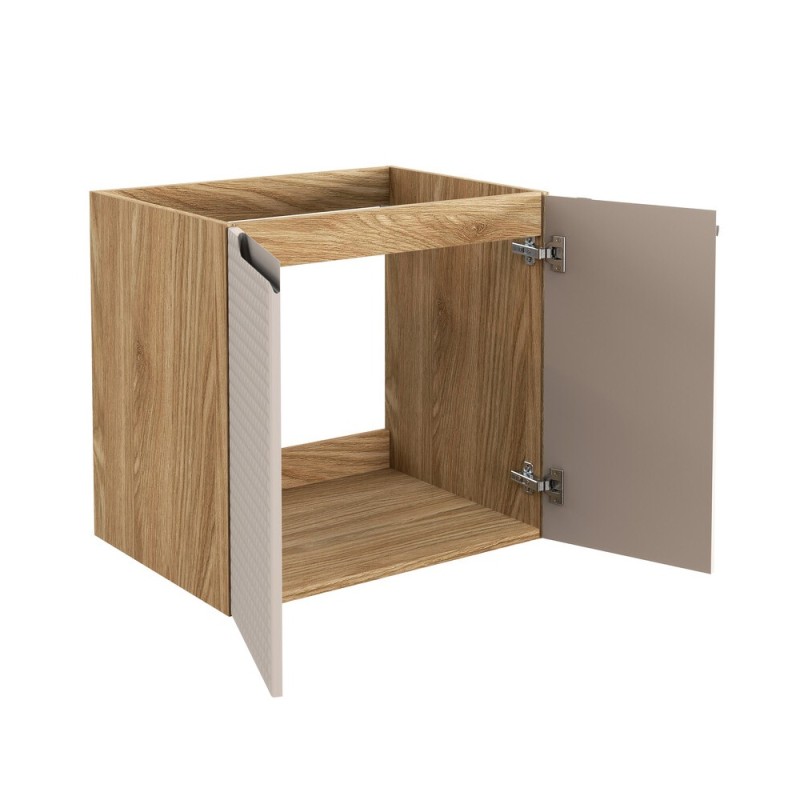 Dulap lavoar Luxor Beige, MDF, PAL melaminat, stejar uleiat/bej, 2 usi, L.60 cm, LUXOR BEIGE 82-60-2D