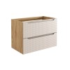 Dulap lavoar Luxor Beige, MDF, PAL melaminat, stejar uleiat/bej, 2 sertare, L.80 cm, LUXOR BEIGE 82-80-2S