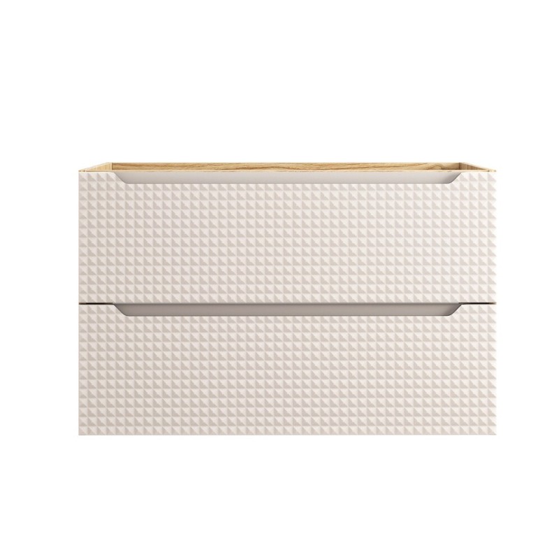 Dulap lavoar Luxor Beige, MDF, PAL melaminat, stejar uleiat/bej, 2 sertare, L.90 cm, LUXOR BEIGE 82-90-2S
