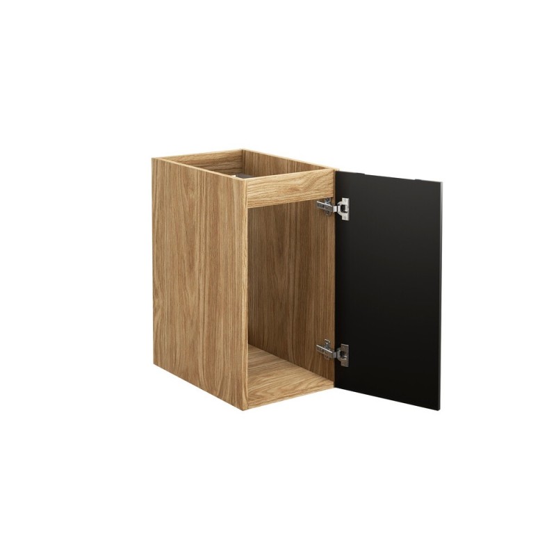 Dulap lateral Luxor Black, MDF, PAL melaminat, stejar uleiat/negru mat, 1 usa, L.30 cm, LUXOR BLACK 81-30-1D