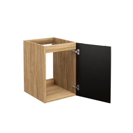 Dulap lateral Luxor Black, MDF, PAL melaminat, stejar uleiat/negru mat, 1 usa, L.40 cm, LUXOR BLACK 81-40-1D