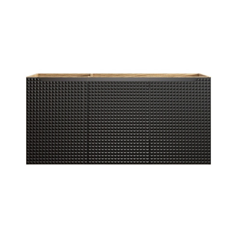 Dulap lavoar Luxor Black, MDF, PAL melaminat, stejar uleiat/negru mat, 3 usi, L.120 cm, LUXOR BLACK 82-120-3D