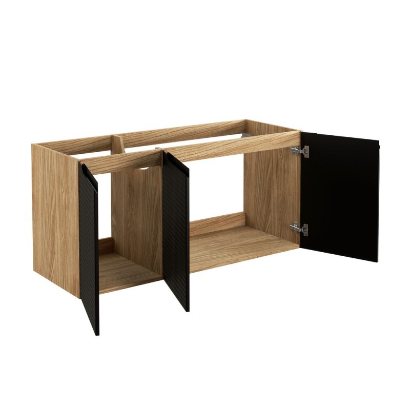 Dulap lavoar Luxor Black, MDF, PAL melaminat, stejar uleiat/negru mat, 3 usi, L.120 cm, LUXOR BLACK 82-120-3D
