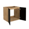 Dulap lavoar Luxor Black, MDF, PAL melaminat, stejar uleiat/negru mat, 2 usi, L.60 cm, LUXOR BLACK 82-60-2D
