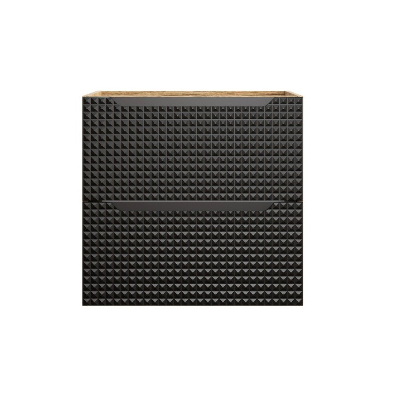 Dulap lavoar Luxor Black, MDF, PAL melaminat, stejar uleiat/negru mat, 2 sertare, L.60 cm, LUXOR BLACK 82-60-2S