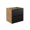 Dulap lavoar Luxor Black, MDF, PAL melaminat, stejar uleiat/negru mat, 2 sertare, L.60 cm, LUXOR BLACK 82-60-2S