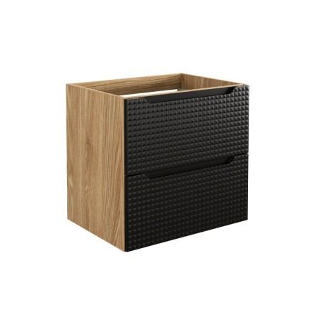 Dulap lavoar Luxor Black, MDF, PAL melaminat, stejar uleiat/negru mat, 2 sertare, L.60 cm, LUXOR BLACK 82-60-2S