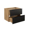 Dulap lavoar Luxor Black, MDF, PAL melaminat, stejar uleiat/negru mat, 2 sertare, L.70 cm, LUXOR BLACK 82-70-2S