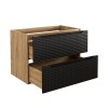 Dulap lavoar Luxor Black, MDF, PAL melaminat, stejar uleiat/negru mat, 2 sertare, L.80 cm, LUXOR BLACK 82-80-2S