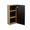 Dulap suspendat Luxor Black, MDF, PAL melaminat, stejar uleiat/negru mat, 1 usa, L.35 cm, LUXOR BLACK 83-35-1D