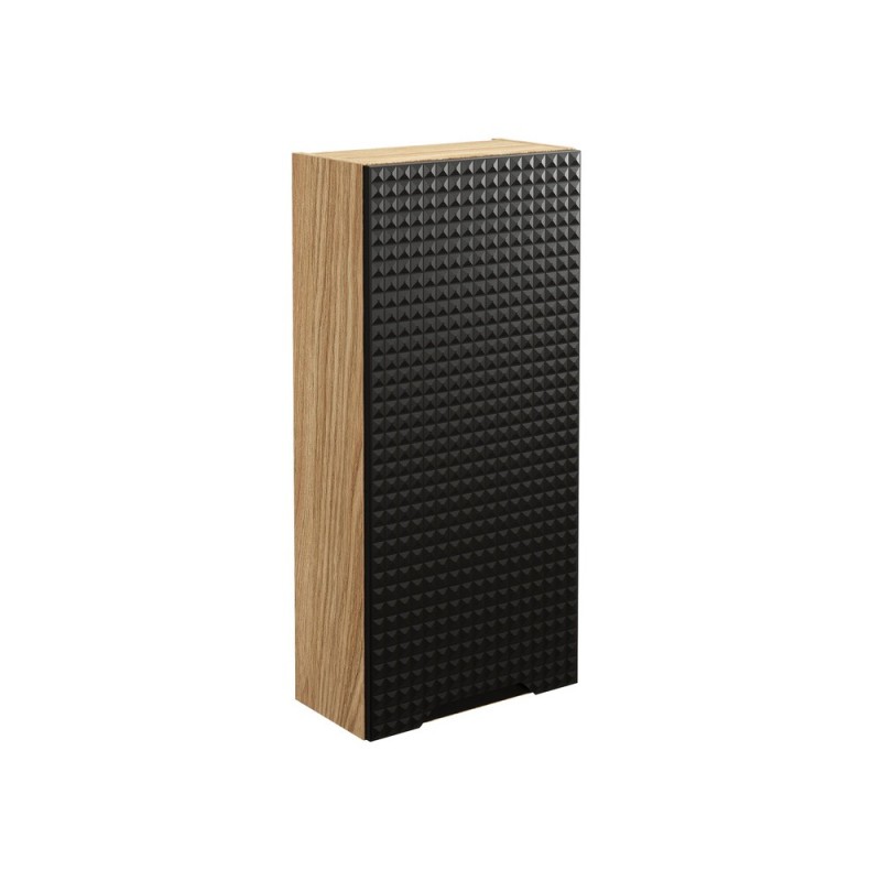 Dulap suspendat Luxor Black, MDF, PAL melaminat, stejar uleiat/negru mat, 1 usa, L.35 cm, LUXOR BLACK 83-35-1D