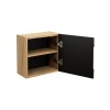 Dulap suspendat Luxor Black Qubik, MDF, PAL melaminat, stejar uleiat/negru mat, 1 usa, 35X35 cm, LUXOR BLACK 83-35-1DQ