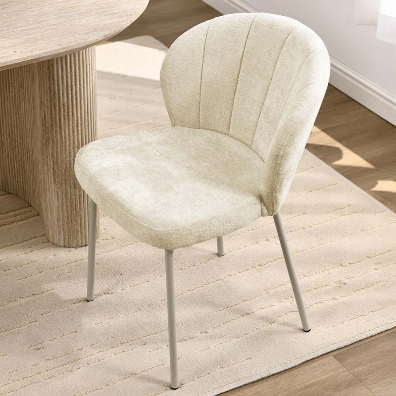 Scaun dining Cadiz, metal, poliester, bej, H.78 cm, MIFU000231-BG