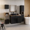 Dulap lavoar cu cos de rufe Nova Black, MDF, PAL melaminat, negru mat, L.40 cm, NOVA BLACK 81-40-1DK