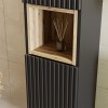Dulap inalt Nova Black, MDF, PAL melaminat, negru mat, 2 usi, H.140 cm, NOVA BLACK D 80-03-2D(W80-02D)