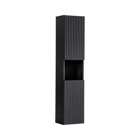Dulap inalt Nova Black, MDF, PAL melaminat, negru mat, 2 usi, H.140 cm, NOVA BLACK D 80-03-2D(W80-02D)
