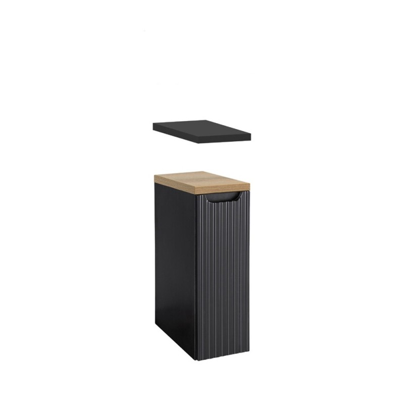 Dulap lateral Nova Black, MDF, PAL melaminat, negru mat, 1 usa, H.57 cm, NOVA BLACK D2 81-20-1D(W81-01D)