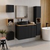 Dulap lavoar Nova Black, MDF, PAL melaminat, negru mat, 2 usi, L.50 cm, NOVA BLACK D2 82-50-2D