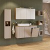 Dulap lavoar cu cos de rufe Nova Cashmere, MDF, PAL melaminat, cashmir mat, 1 usa, L.40 cm, NOVA CASHMERE 81-40-1DK