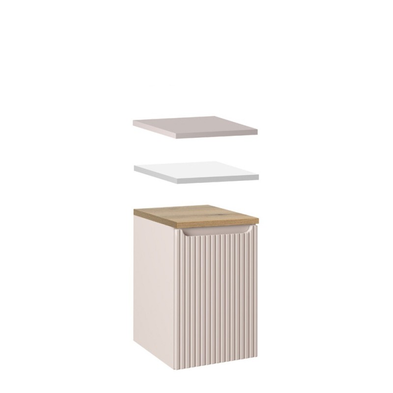 Dulap lavoar cu cos de rufe Nova Cashmere, MDF, PAL melaminat, cashmir mat, 1 usa, L.40 cm, NOVA CASHMERE 81-40-1DK