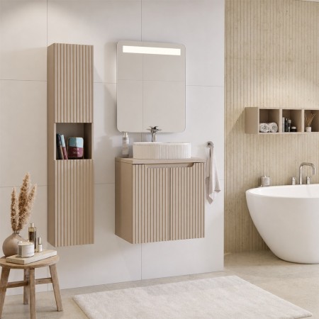 Dulap lavoar Nova Cashmere, MDF, PAL melaminat, cashmir mat, 2 usi, L.60 cm, NOVA CASHMERE 82-60-2D