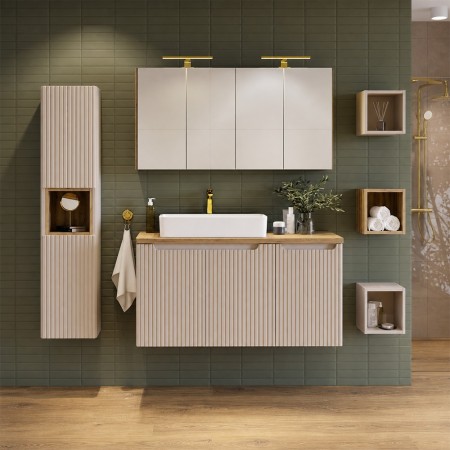 Dulap lavoar Nova Cashmere, MDF, PAL melaminat, cashmir mat, 2 usi, L.80 cm, NOVA CASHMERE 82-80-2D