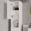 Dulap inalt Nova White, MDF, PAL melaminat, alb, H.140 cm, NOVA WHITE 80-03-2D