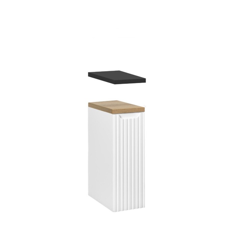 Dulap lateral Nova Cashmere, MDF, PAL melaminat, alb mat, L.20 cm, NOVA WHITE 81-20-1D