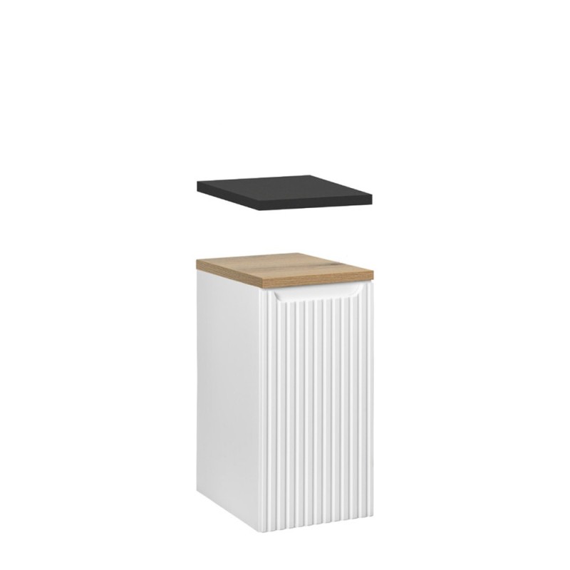 Dulap lateral Nova White, MDF, PAL melaminat, alb, 1 usa, H.57 cm, NOVA WHITE 81-30-1D
