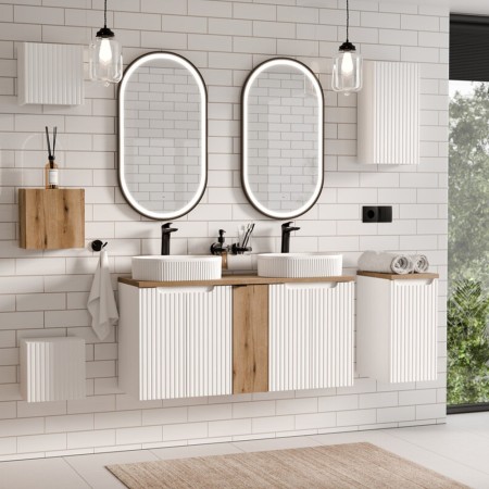 Dulap lavoar Nova White, MDF, PAL melaminat, alb, 2 usi, L.50 cm, NOVA WHITE 82-50-2D