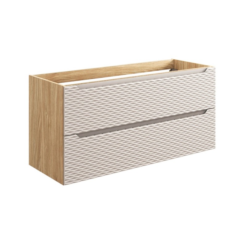 Dulap lavoar Ocean Beige, MDF, PAL melaminat, stejar/bej, 2 sertare, L.120 cm, OCEAN BEIGE 82-120-2S