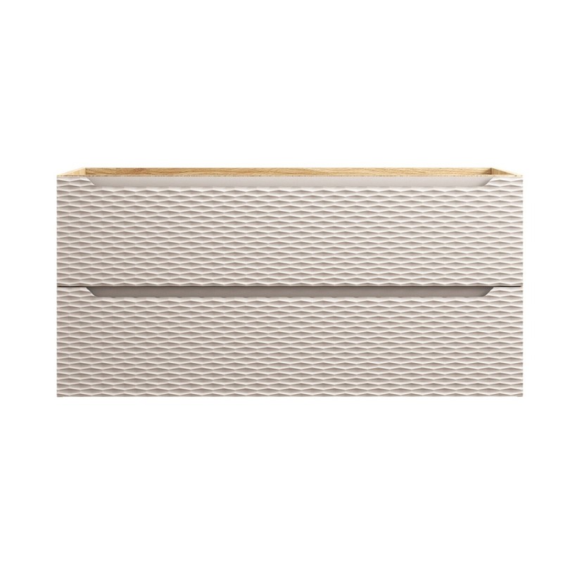 Dulap lavoar Ocean Beige, MDF, PAL melaminat, stejar/bej, 2 sertare, L.120 cm, OCEAN BEIGE 82-120-2S