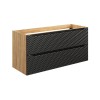 Dulap lavoar Ocean Black, MDF, PAL melaminat, negru mat/stejar uleiat, 2 sertare, L.120 cm, OCEAN BLACK 82-120-2S