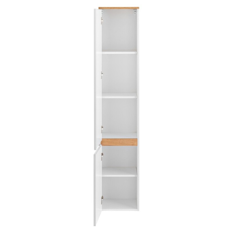 Dulap inalt Platinum, MDF, PAL melaminat, alb, stejar auriu, 2 usi, H.176 cm, PLATINUM 800 FSC
