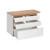 Dulap lavoar Platinum, MDF, PAL melaminat, alb, stejar auriu, 3 sertare, L.90 cm, PLATINUM 820 FSC