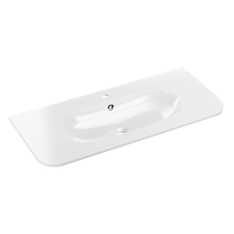 Lavoar cu o singura cuva Pure, ceramica, alb lucios, L.100 cm, PURE WHITE GLOSS UM 100-46