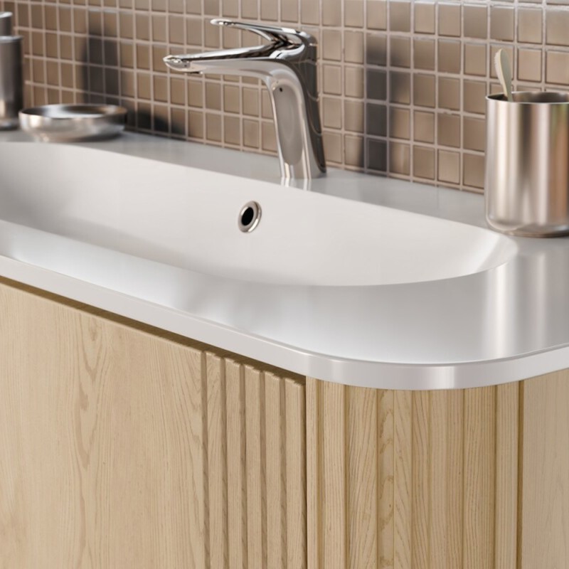 Lavoar cu o singura cuva Pure, ceramica, alb lucios, L.120 cm, PURE WHITE GLOSS UM 120-46