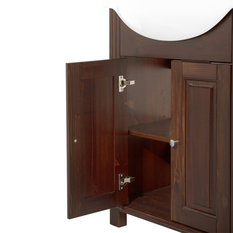 Dulap lavoar Retro, lemn natural, maro, 2 usi, L.85 cm, RETRO 865 - CFP85 FSC