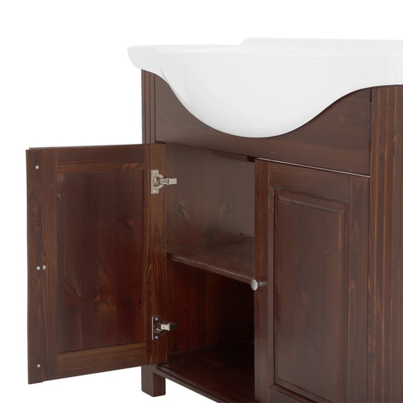 Dulap lavoar Retro, lemn natural, maro, 2 usi, L.85 cm, RETRO 865 - CFP85 FSC