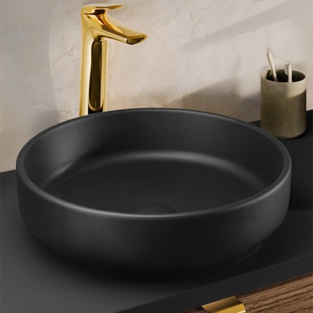 Lavoar River, ceramica, negru mat, D.40 cm, RIVER 1 BLACK MATT UN 40 ( E-6595 )