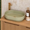 Lavoar River, ceramica, verde mat, L.55 cm, RIVER 2 OLIVE GREEN MATT UN 55 ( E-6594 )