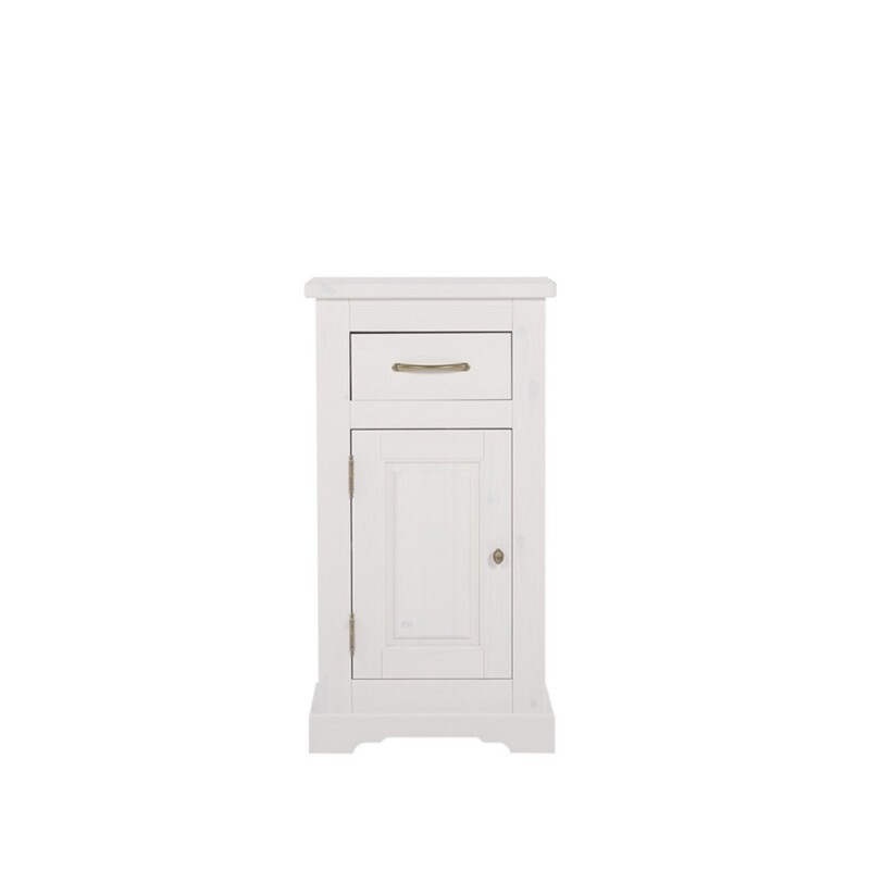 Dulap lateral Romantic, lemn natural, alb, 1 usa, 1 sertar, L.40 cm, ROMANTIC 810