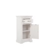 Dulap lateral Romantic, lemn natural, alb, 1 usa, 1 sertar, L.40 cm, ROMANTIC 810
