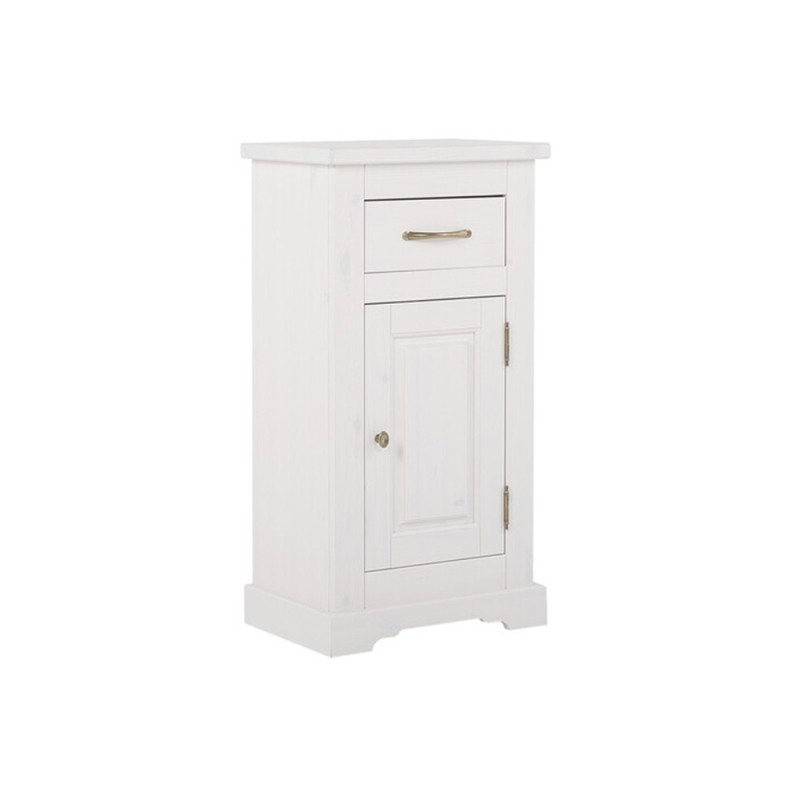 Dulap lateral Romantic, lemn natural, alb, 1 usa, 1 sertar, L.40 cm, ROMANTIC 810