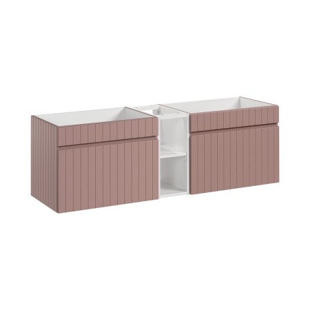 Set de mobilier baie Iconic Rose, MDF, folie PVC, roz antic, L.140 cm, SET -ICR 140 CM 81-01 WHITE