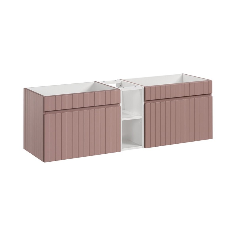 Set de mobilier baie Iconic Rose, MDF, folie PVC, roz antic, L.140 cm, SET -ICR 140 CM 81-01 WHITE